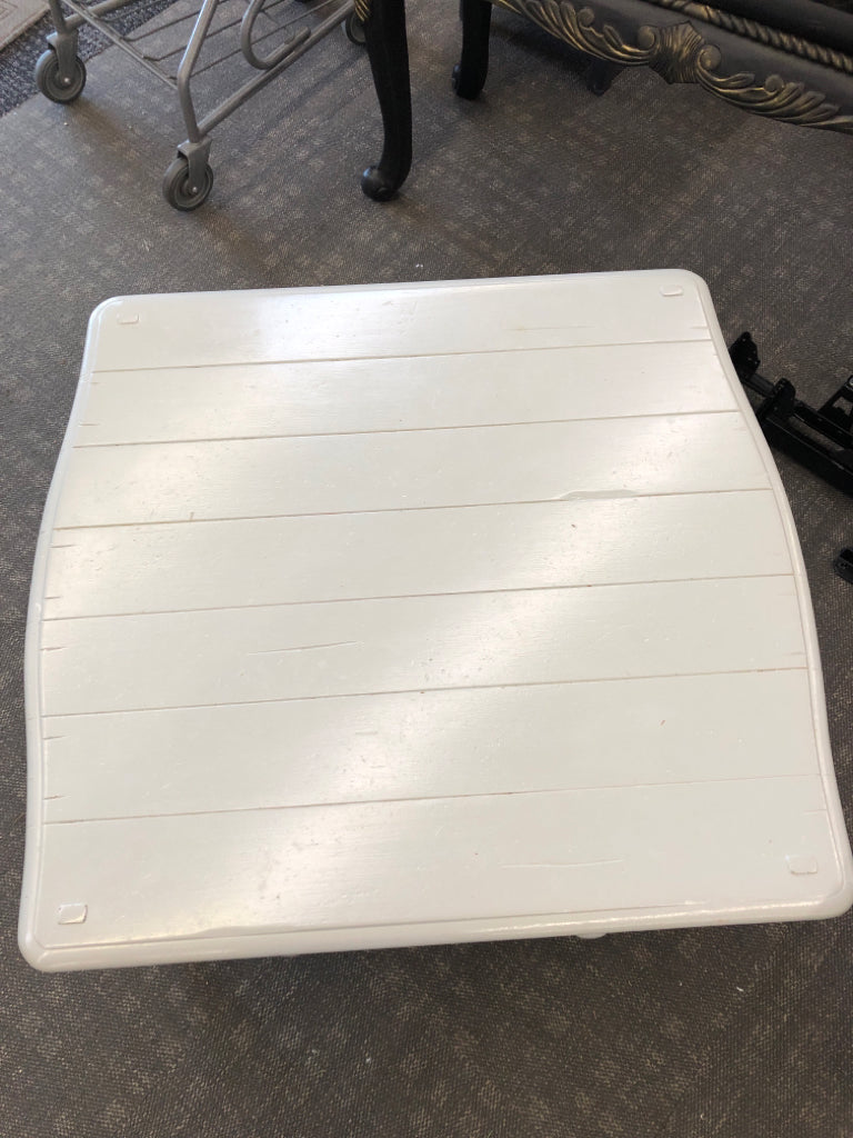 LIGHT BLUE PAINTED 2 TIER COFFEE TABLE W/ DRAWER.
