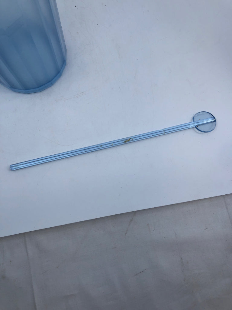 LIGHT BLUE TUPPERWARE PITCHER W STIRRER.