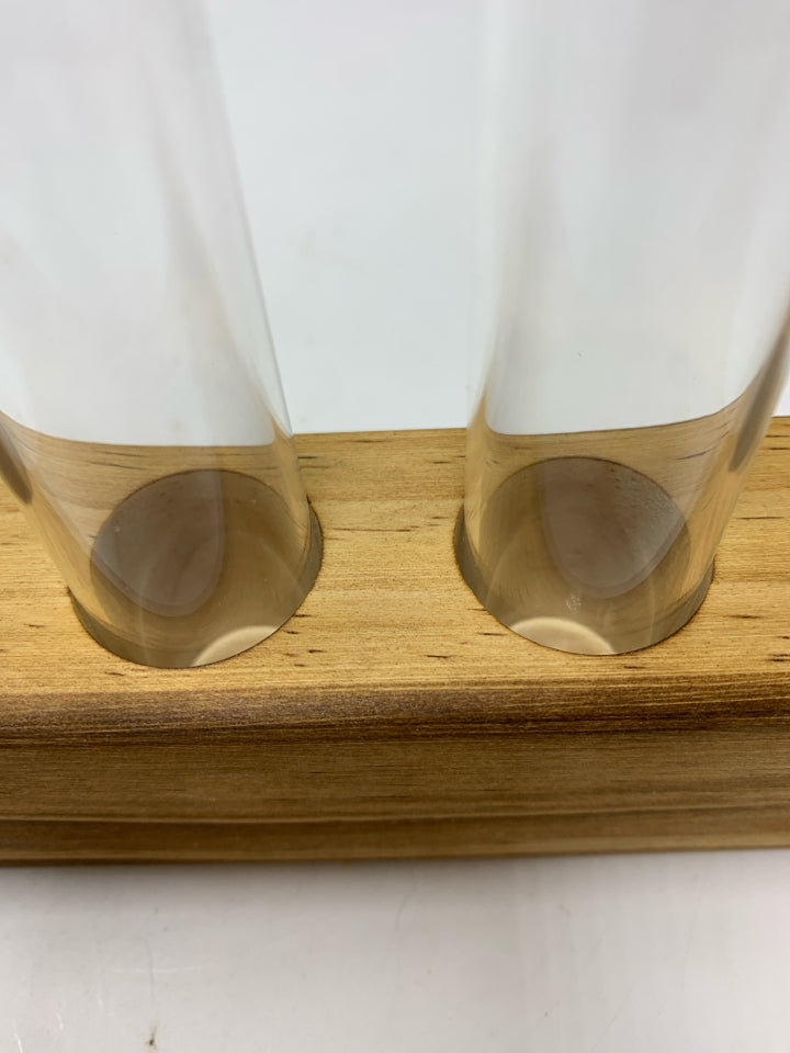 6PC PROPAGATION STATION W/WOODEN BASE.