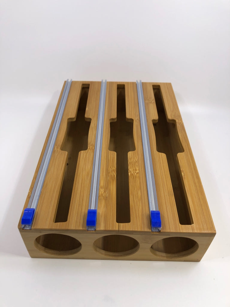 BAMBOO FOIL AND PLASTIC WRAP ORGANIZER.
