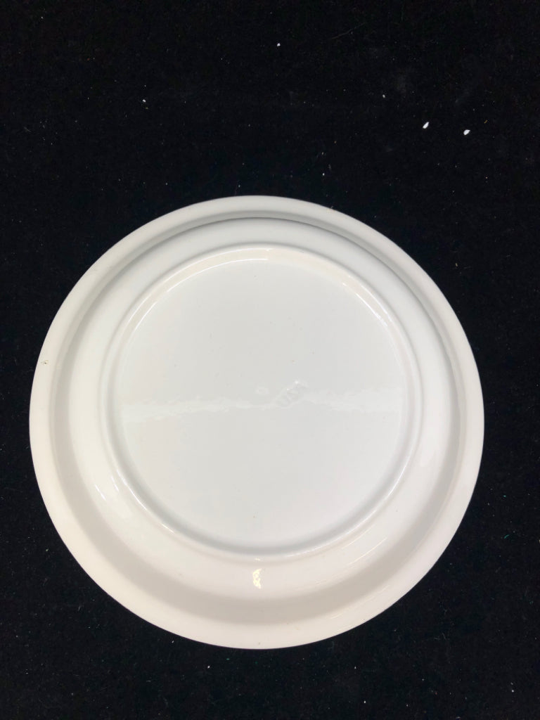 VTG BLUE FLORAL AND CREAM PIE PLATE.