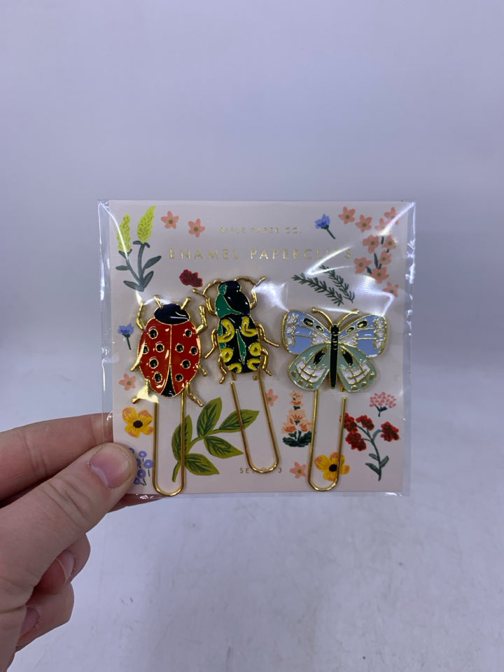 NIP 3 BUG ENAMEL PAPERCLIPS.
