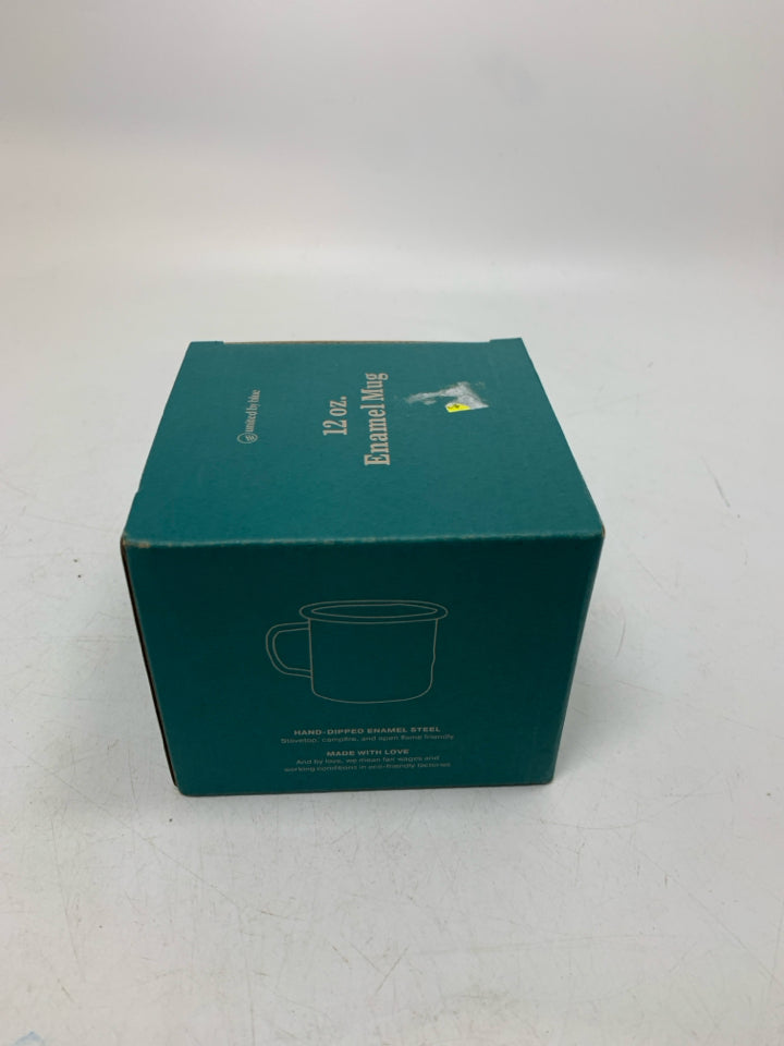 NIB GET LOST ENAMEL MUG.