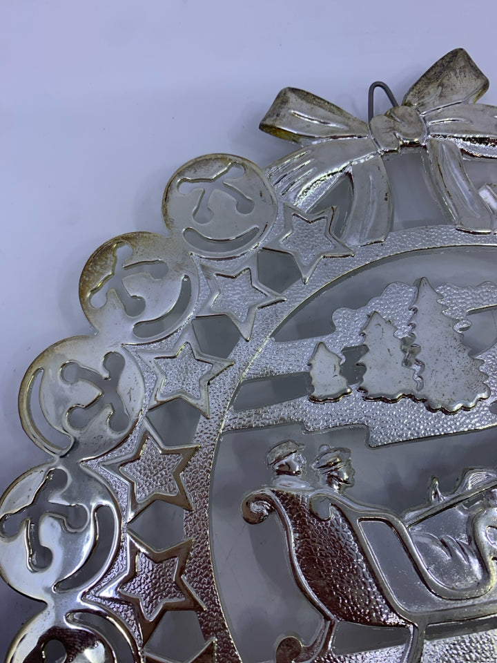 SILVER PLATED SLEIGH TRIVET.