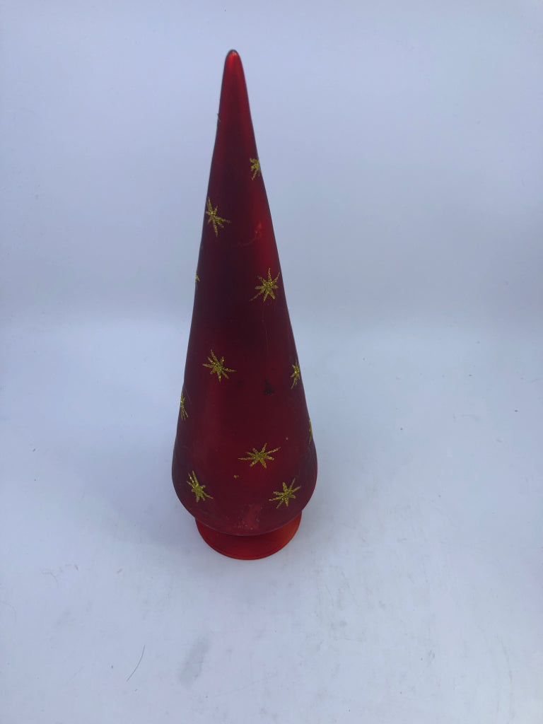 DELICATE GOLD STAR RED TREE.