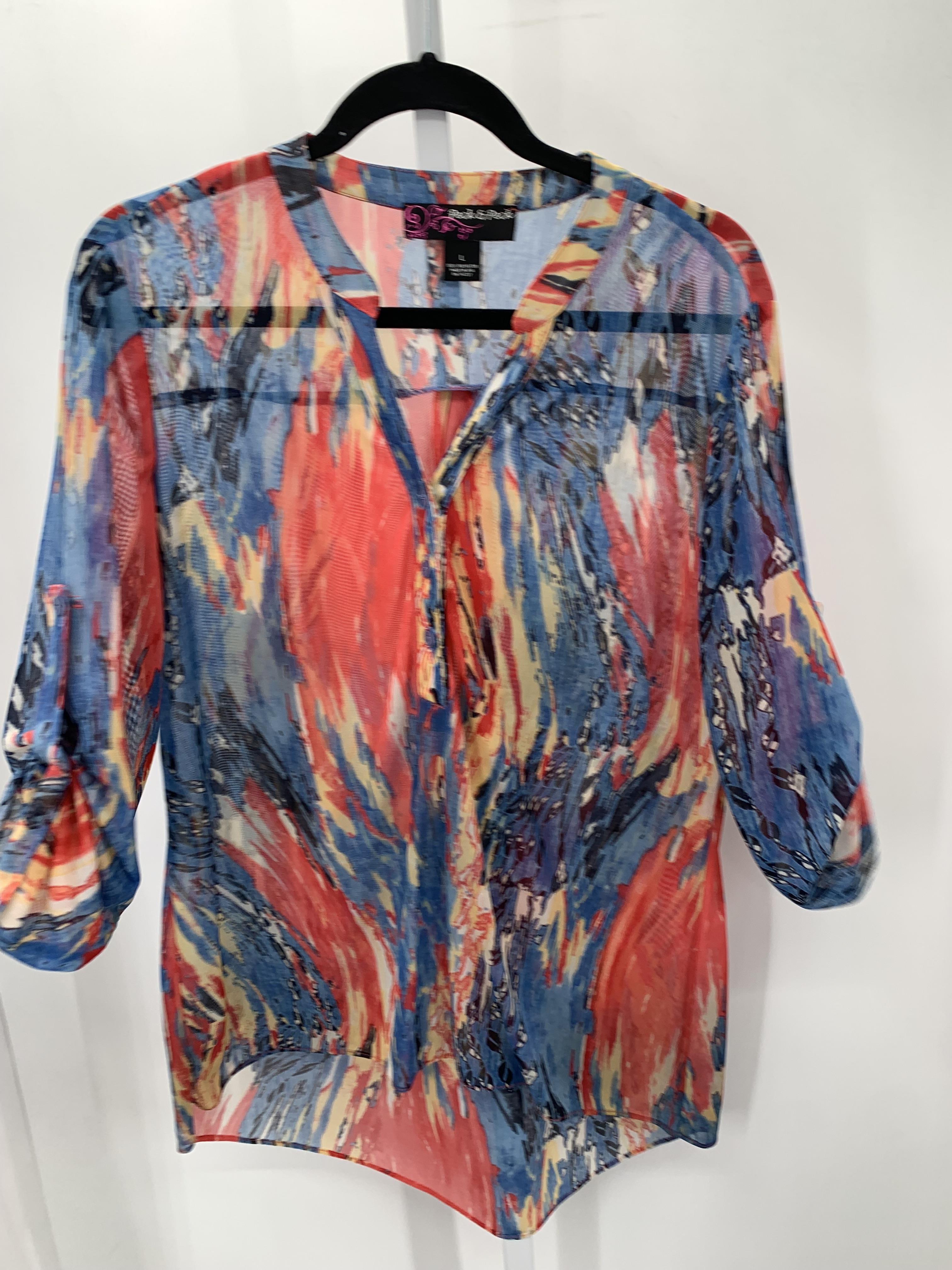 Peck & Peck Size Large Misses 3/4 Sleeve Shirt