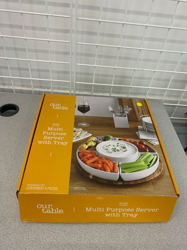 MULTI-PURPOSE SERVER W/TRAY IN BOX - OUR TABLE.