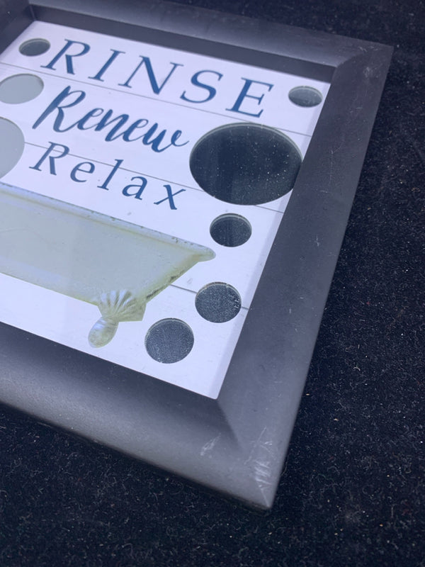 RINSE RENEW RELAX WALL HANGING.