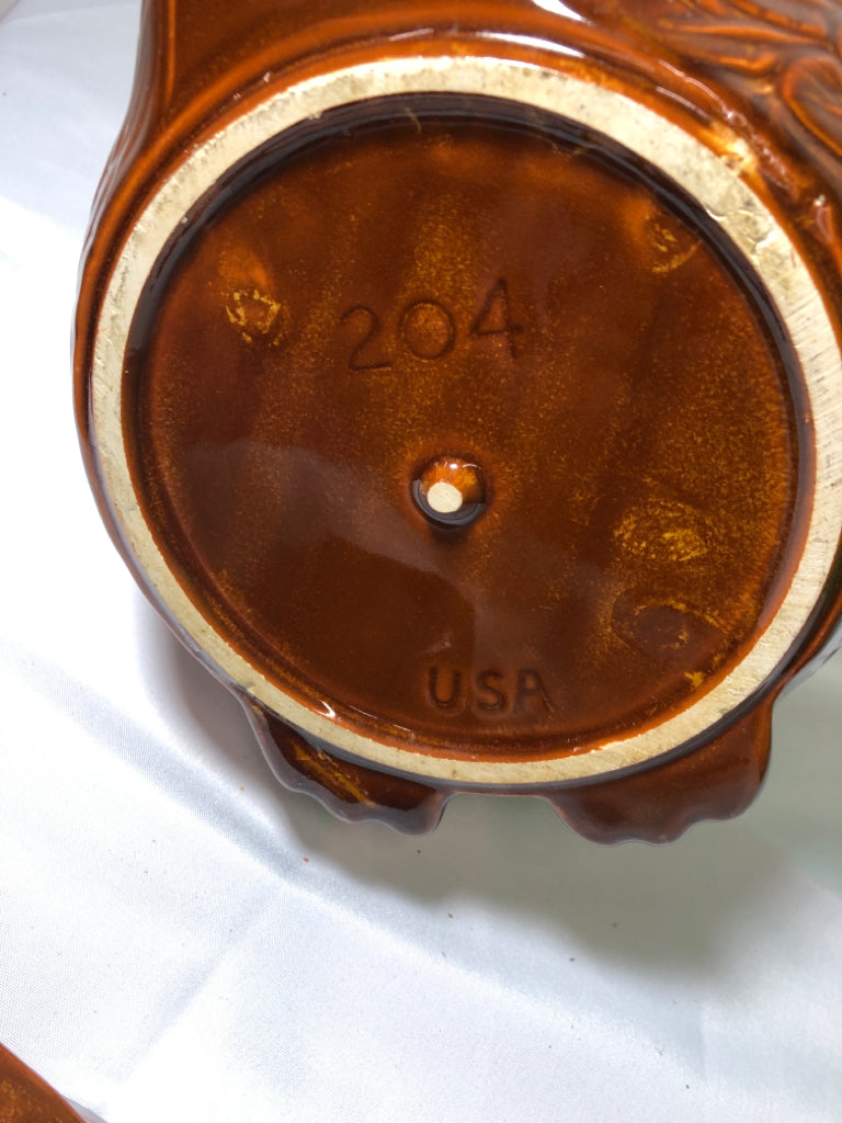 VTG HEAVY BROWN OWL COOKIE JAR #204.
