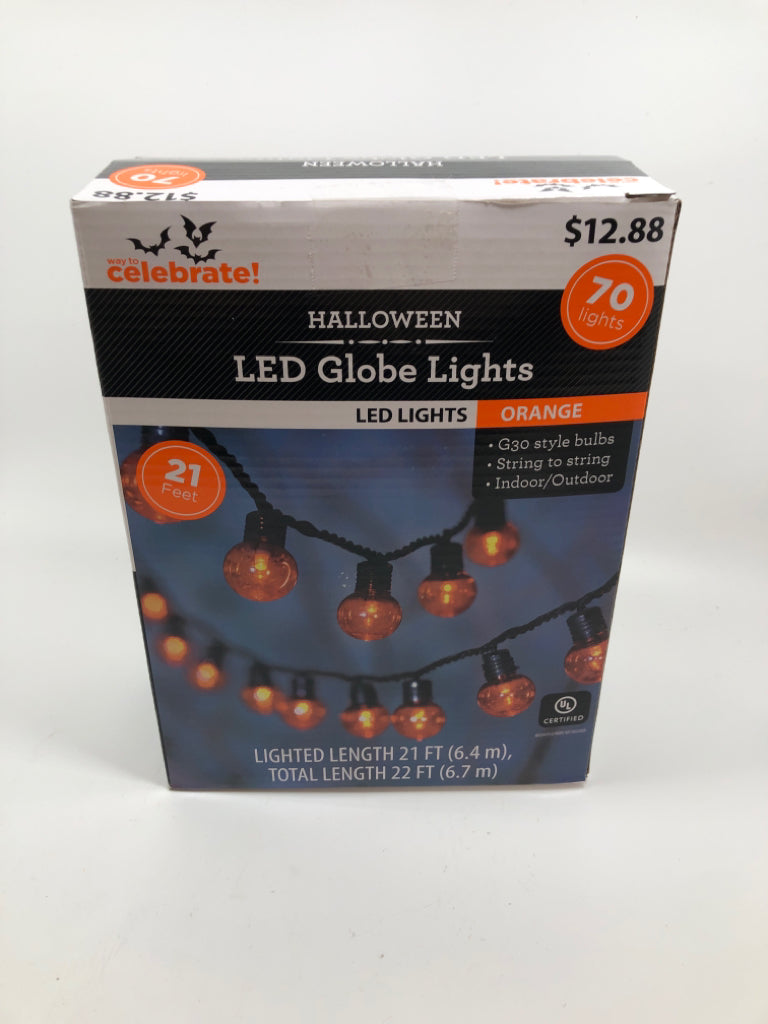 ORANGE LED LIGHTS IN BOX.