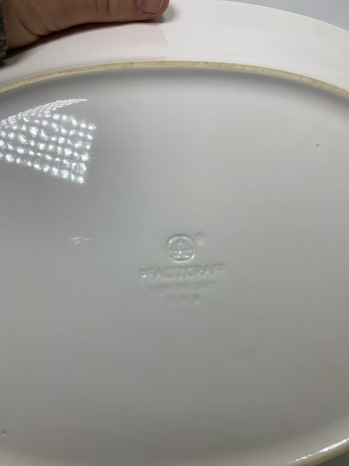 OVAL PLATTER W/ EMBOSSED EDGE.