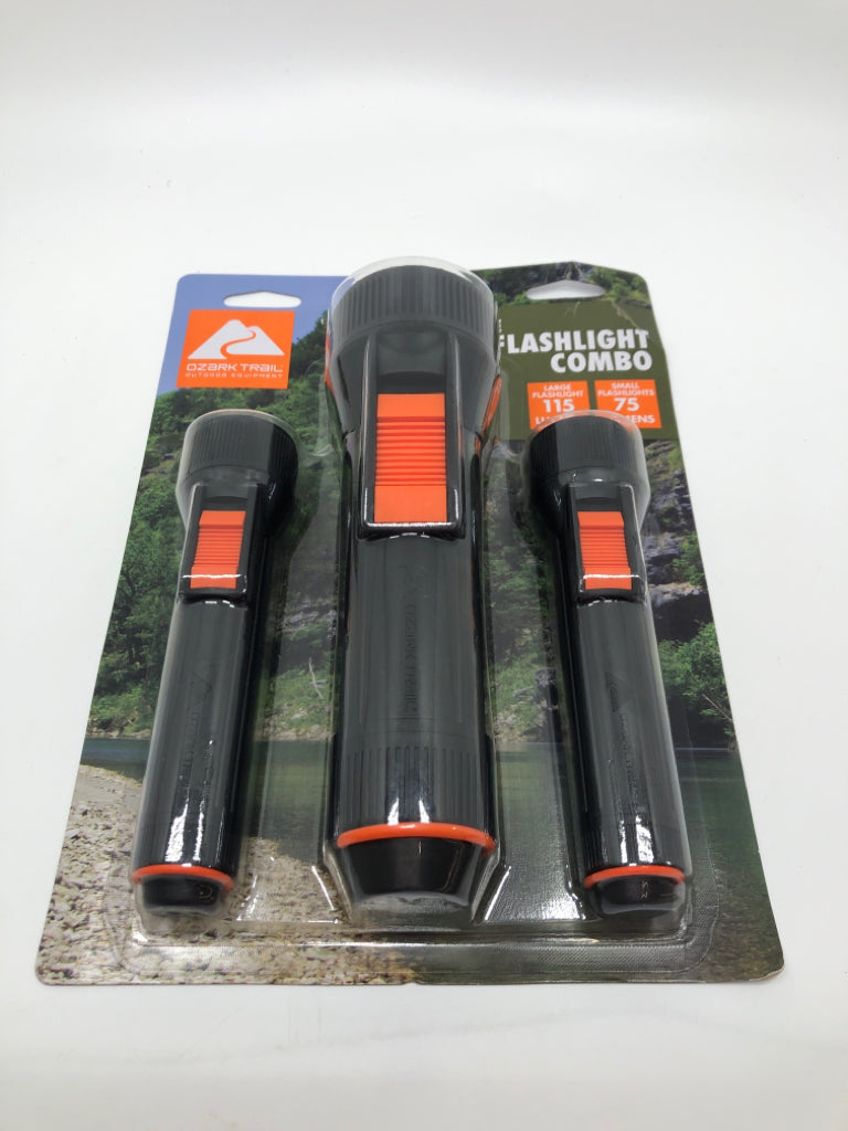 NIP 3PC LED FLASHLIGHT COMBO.