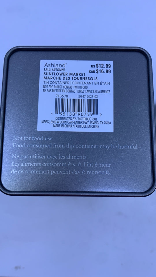 SUNFLOWER MARKET RECTANGLE TIN.