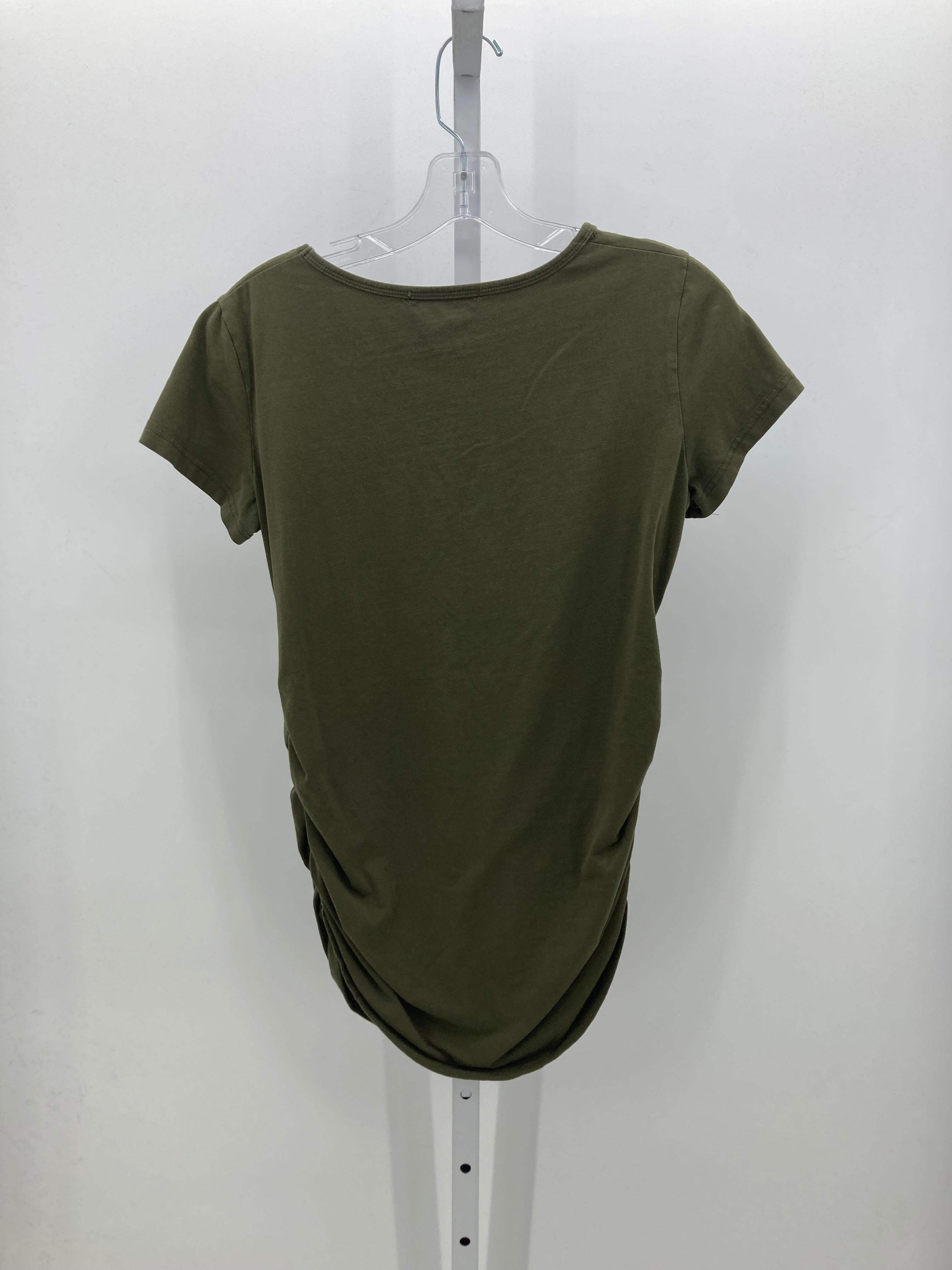 Green Size Small Maternity Short Sleeve Shirt