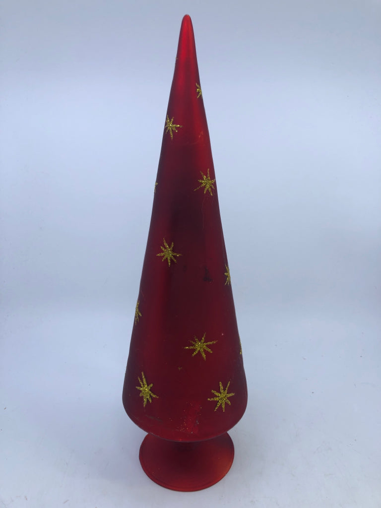 DELICATE GOLD STAR RED TREE.