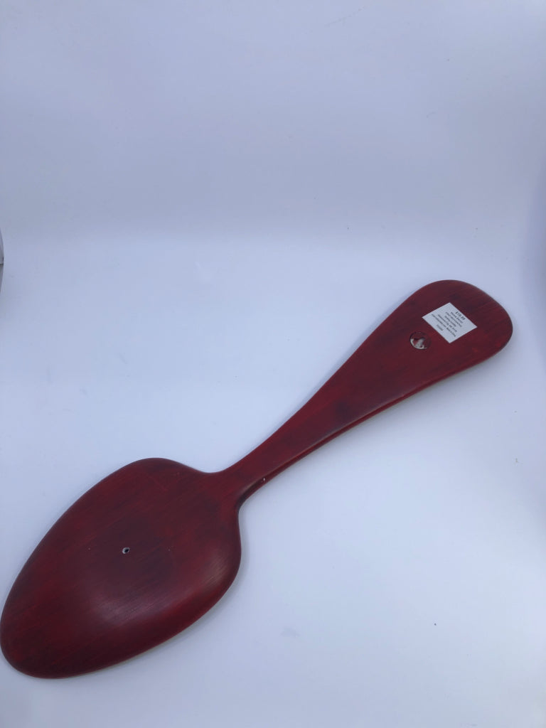LARGE RED SPOON WALL-HANGING.