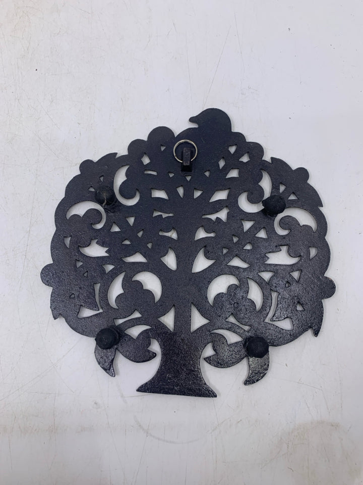 METAL COPPER COLORED TREE W/ BIRD.