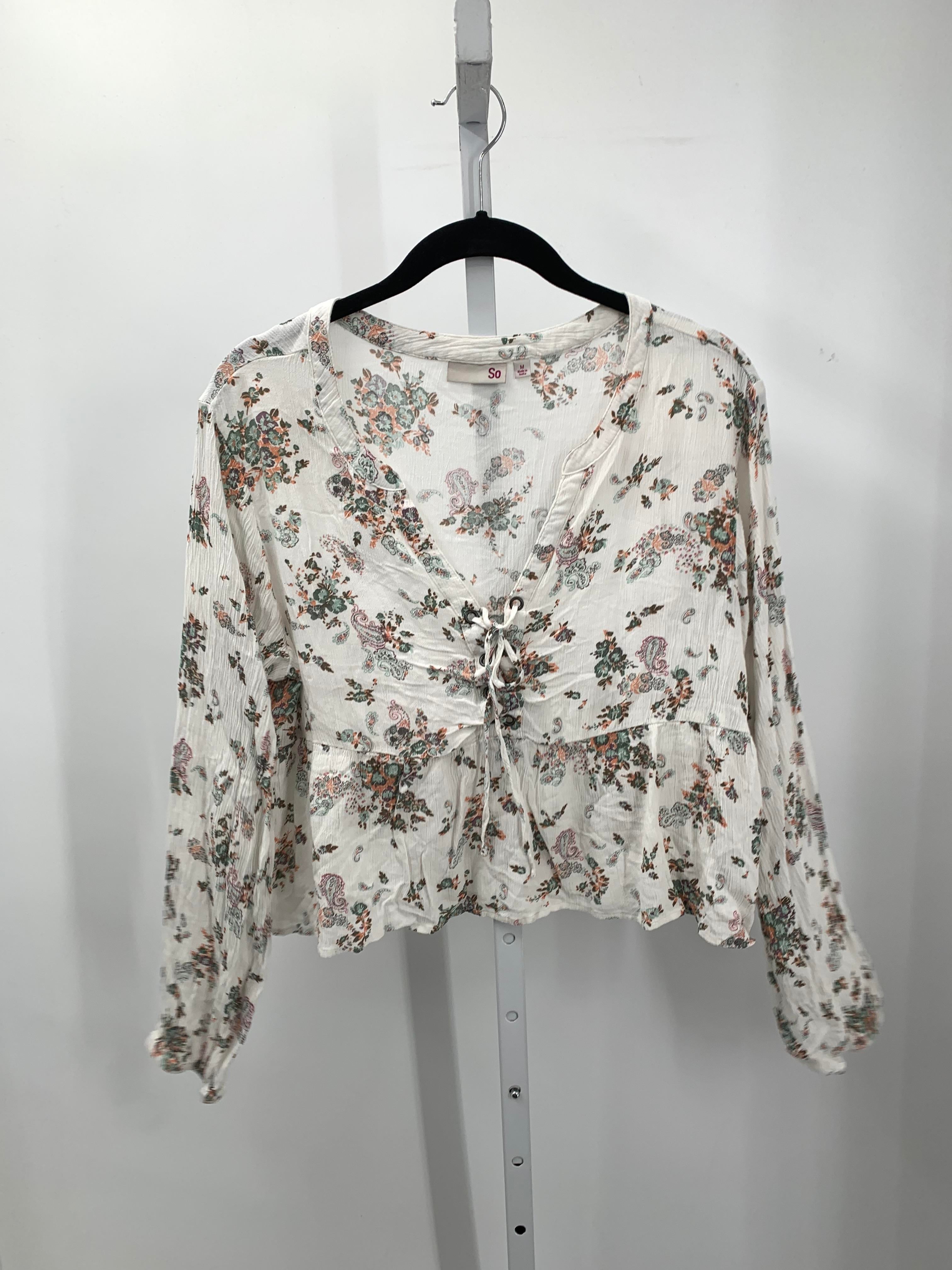 SO Size Medium Juniors Long Sleeve Shirt