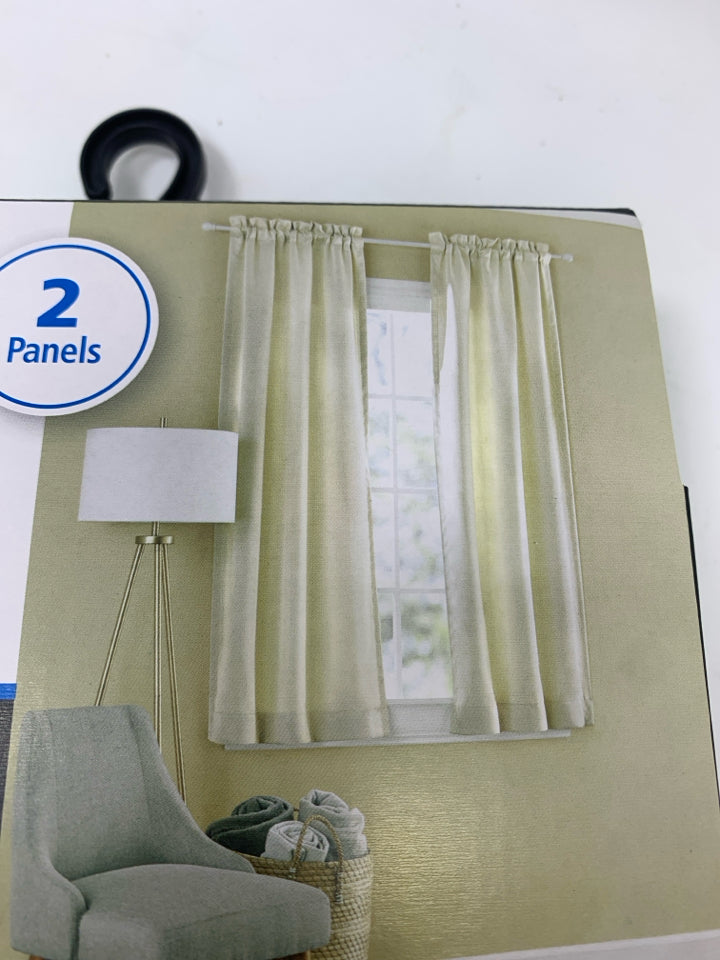 NIP 2PC BEIGE BLACKOUT PANEL CURTAIN.