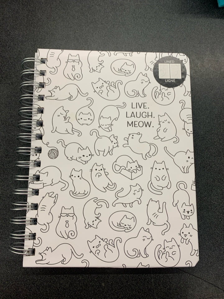 LIVE LAUGH MEOW SPIRAL NOTEBOOK LINED.