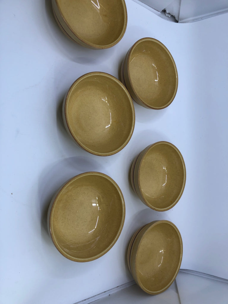 6 TAN PFALTZGRAFF BOWLS.