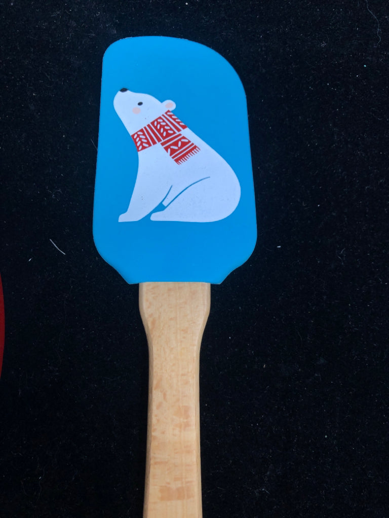 PENGUINS AND POLAR BEARS MIXING BOWL W SPATULA.