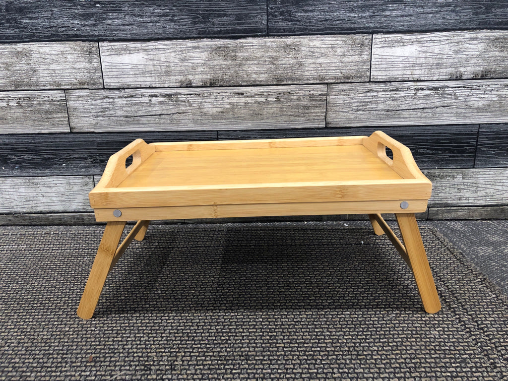 BLONDE WOOD FOLDING TRAY.