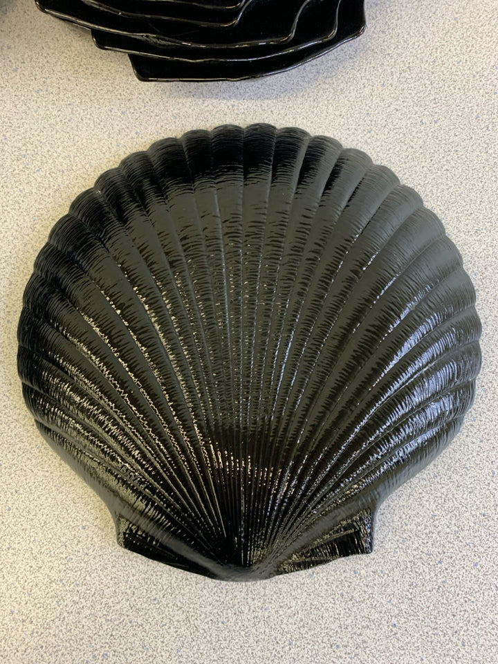 14 PC BLACK SHELL DESSERT PLATES & BOWLS.