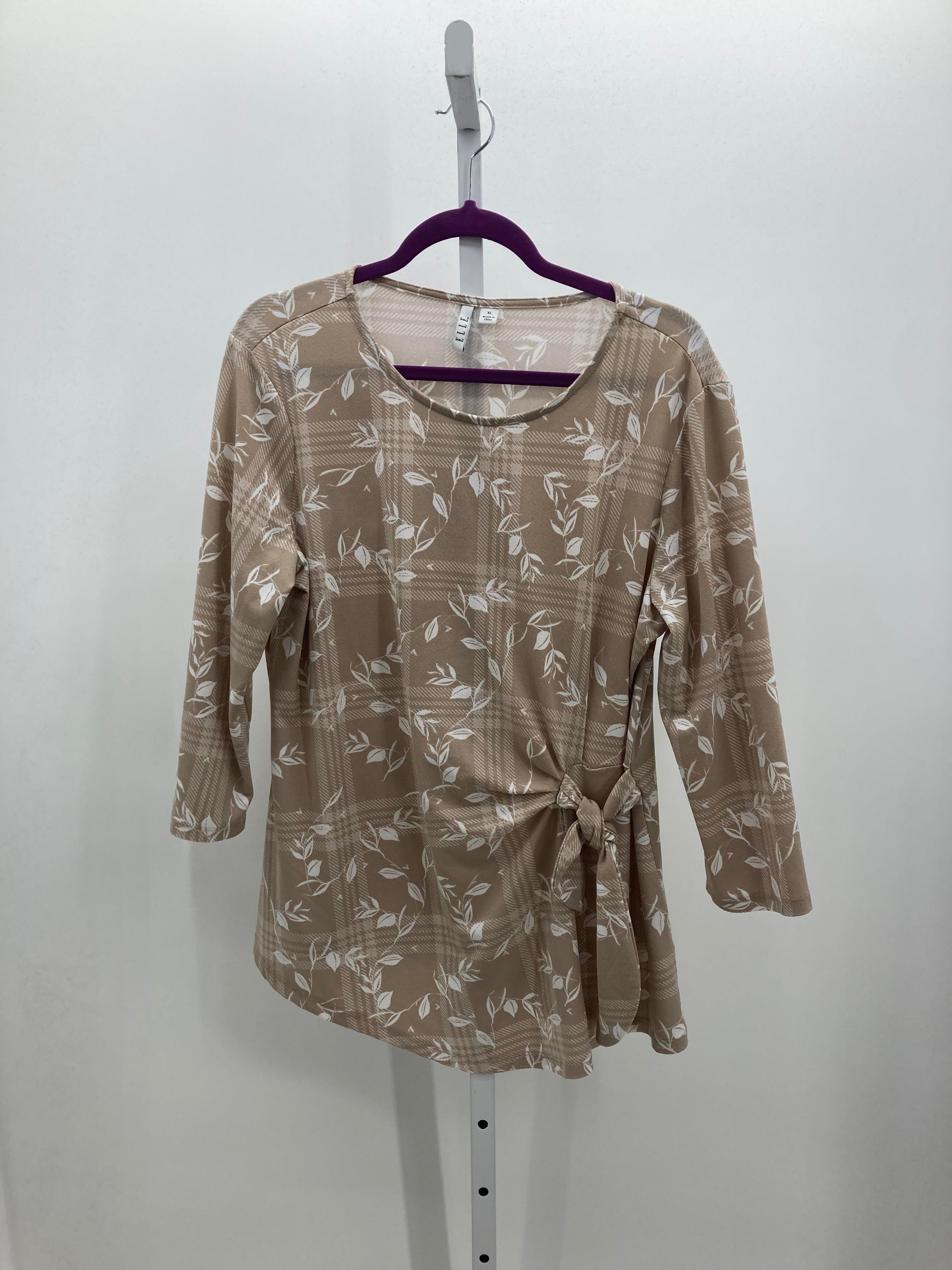 Elle Size Extra Large Misses 3/4 Sleeve Shirt