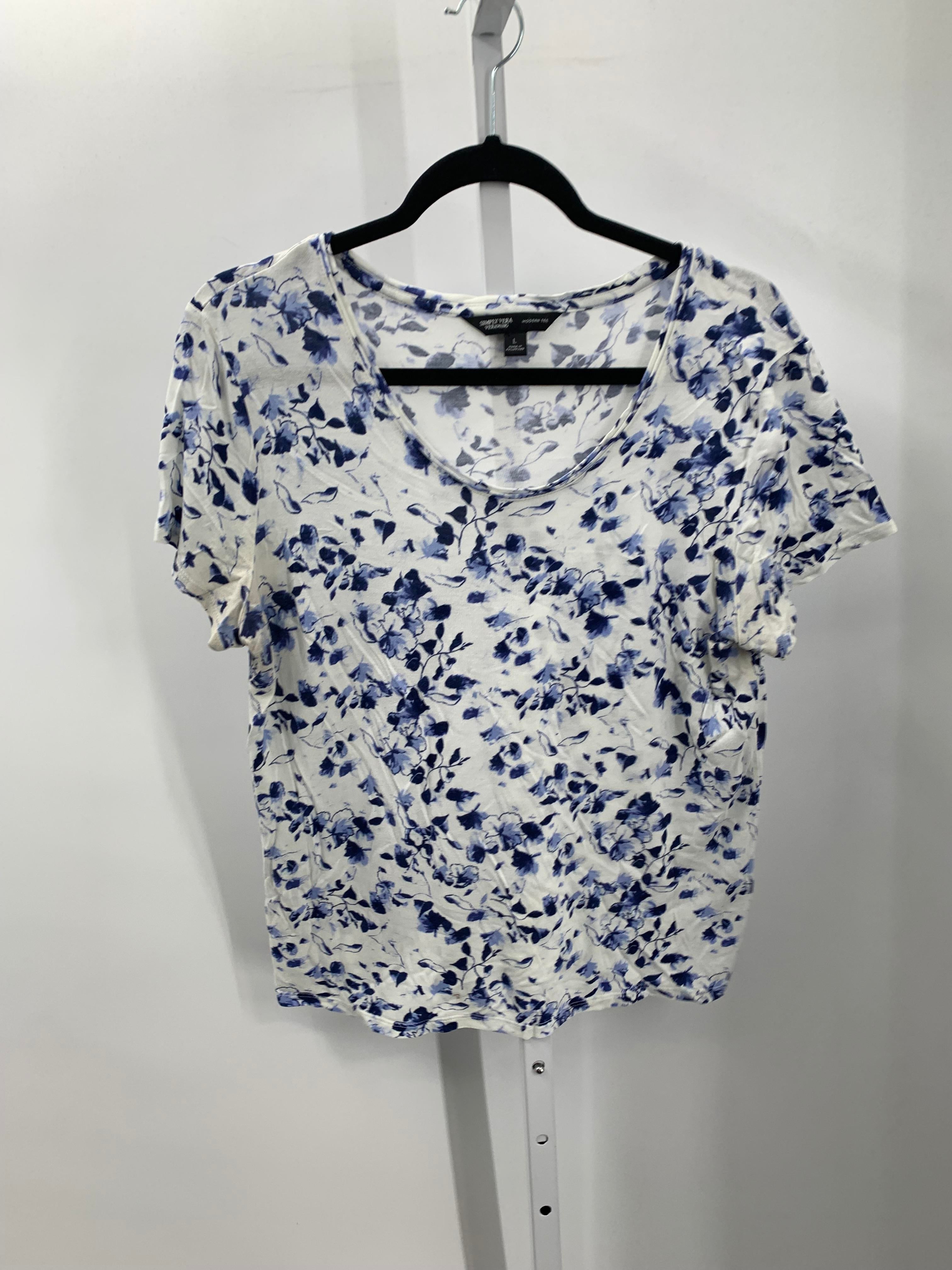 Vera Wang Size Large Misses Short Sleeve Shirt