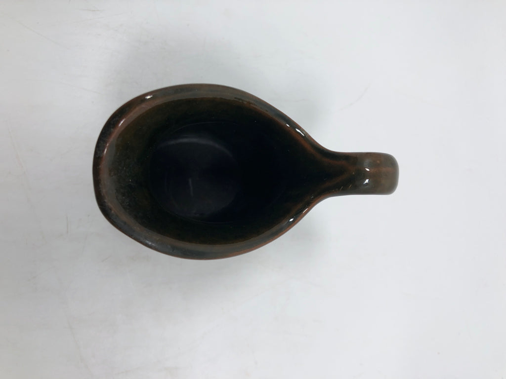 BLUE/BROWN GLAZE MINI PITCHER.