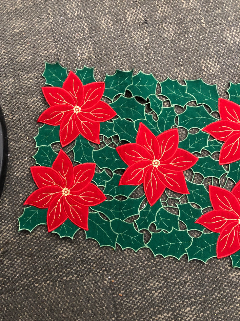 POINSETTIA CUTOUT TABLE RUNNER.