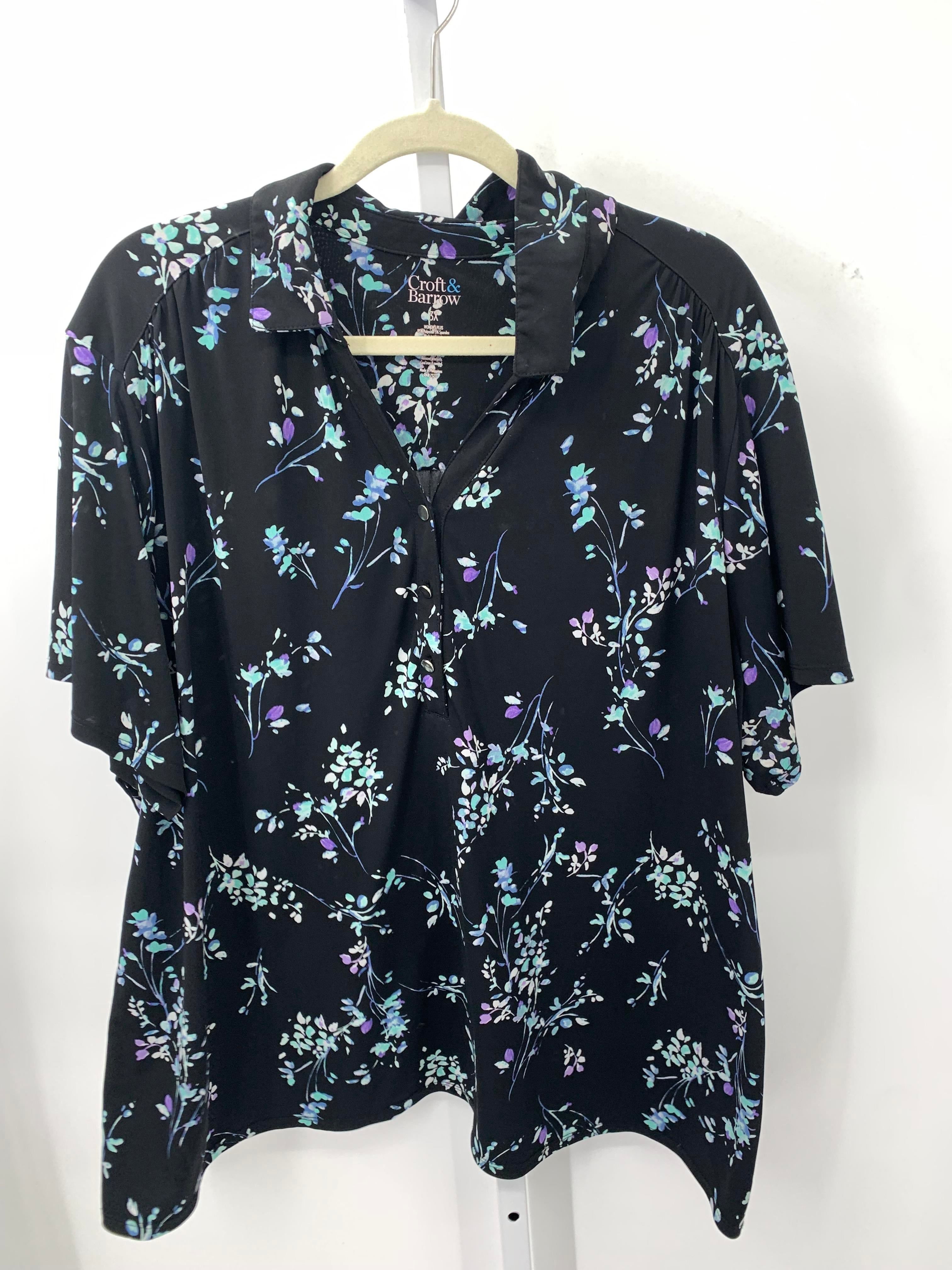 Croft & Barrow Size 3X Womens Short Sleeve Shirt