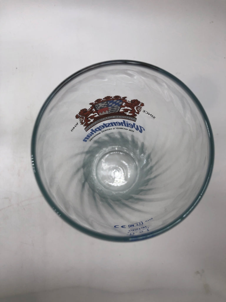5 WEIHENSTEPHAN GLASS BEER GLASSES.