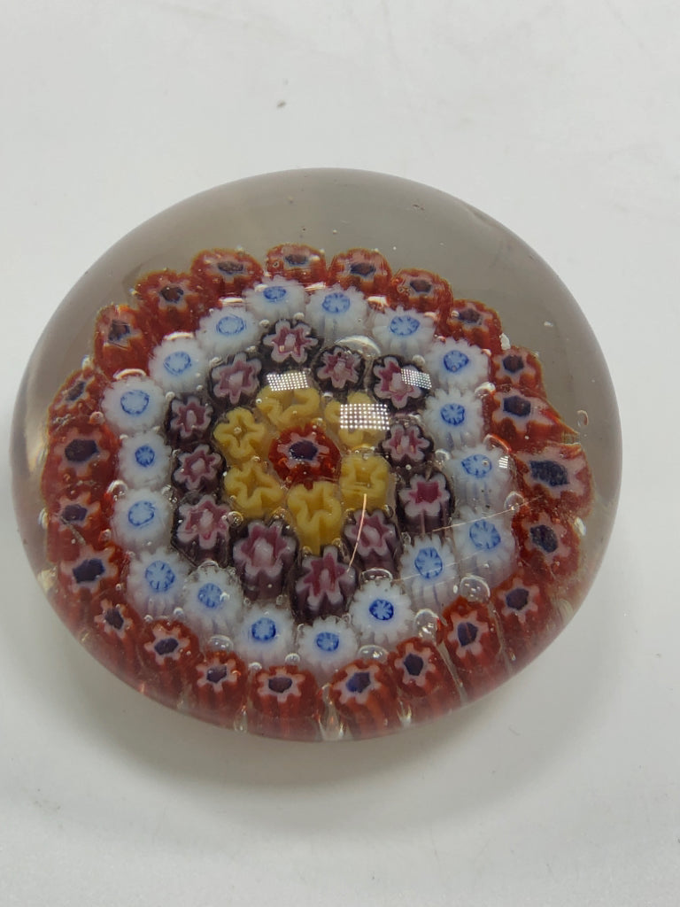 MILLEFIORI GLASS PAPERWEIGHT.