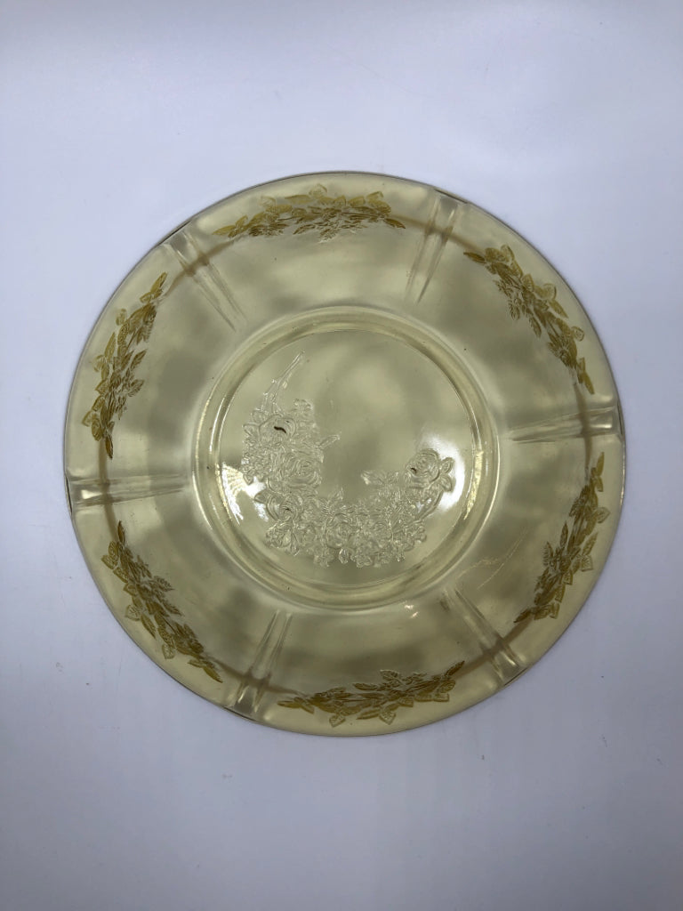 VTG YELLOW DEPRESSION GLASS BOWL.
