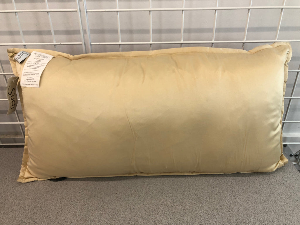 NWT RED & CREAM FLORAL STITCHED PILLOW.