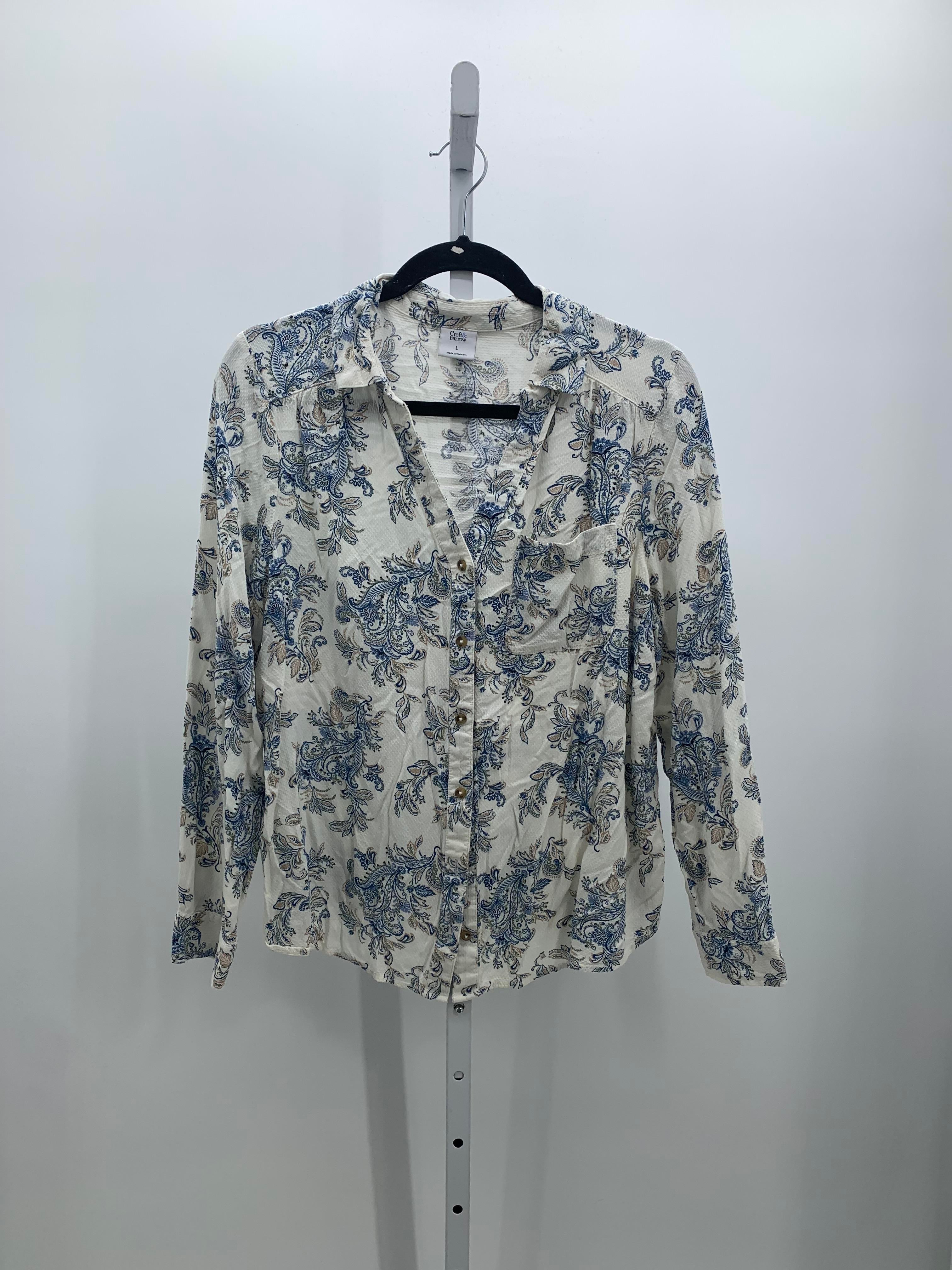Croft & Barrow Size Large Misses Long Sleeve Shirt