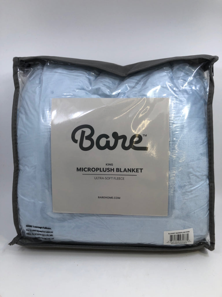 NIP LT BLUE MICROPLUSH BLANKET.