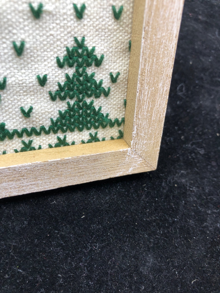 EMBROIDERED JOY SQUARE WALL DECOR.