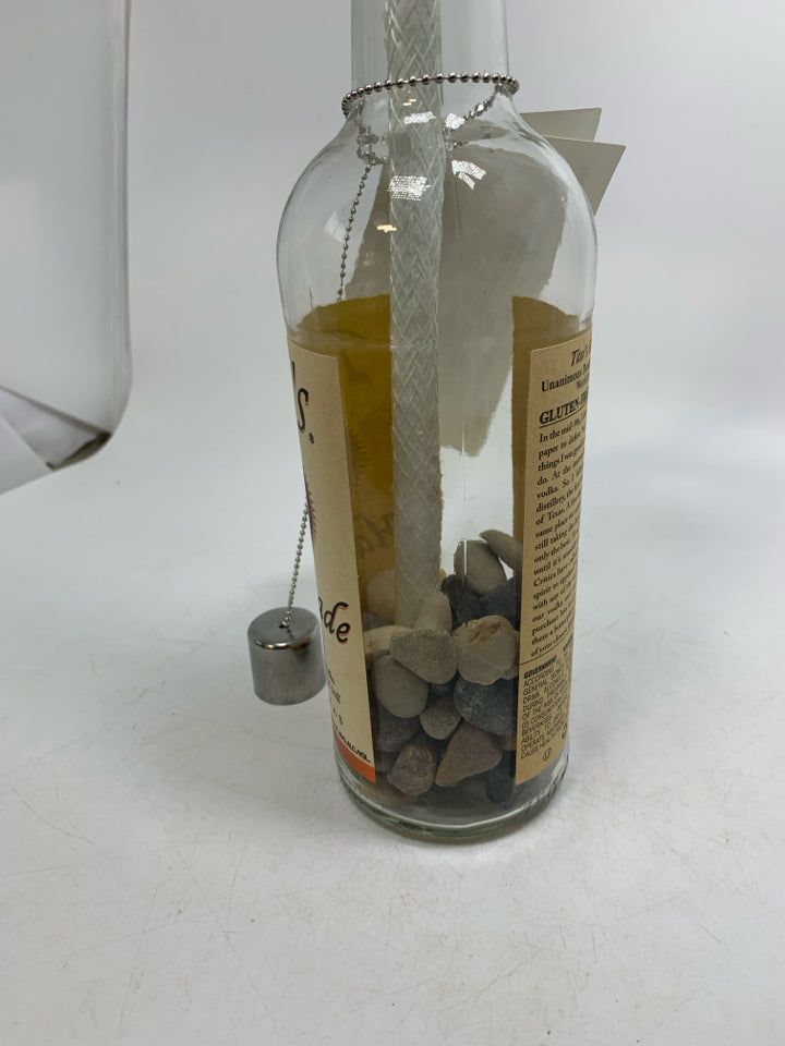 TITO'S VODKA BOTTLE TIKI TORCH W/ DIRECTIONS.