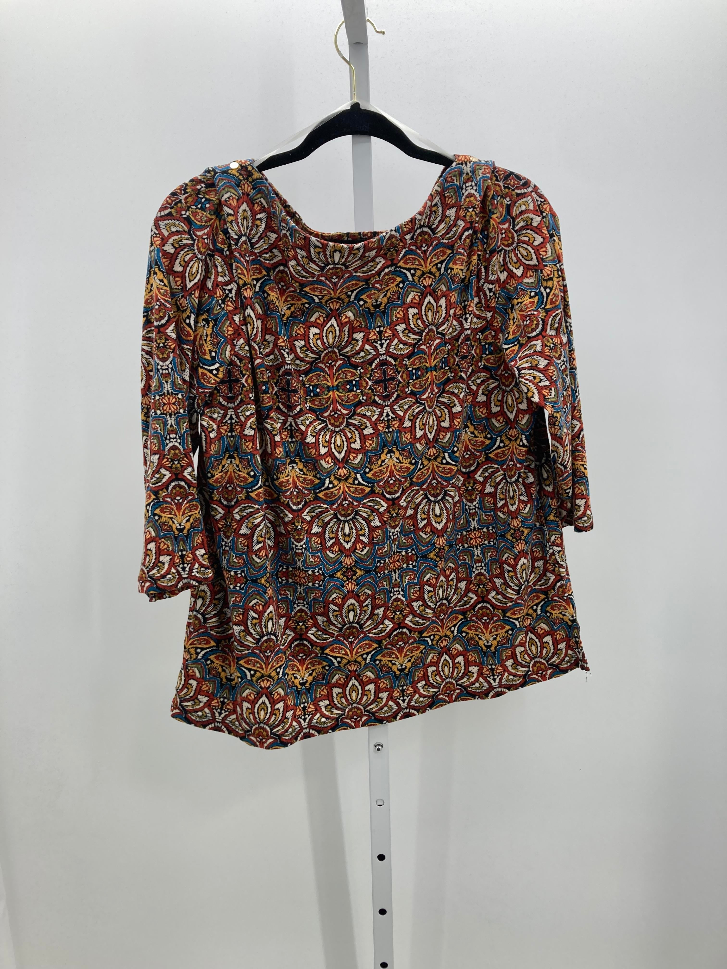 Rafaella Size Extra Large Misses 3/4 Sleeve Shirt