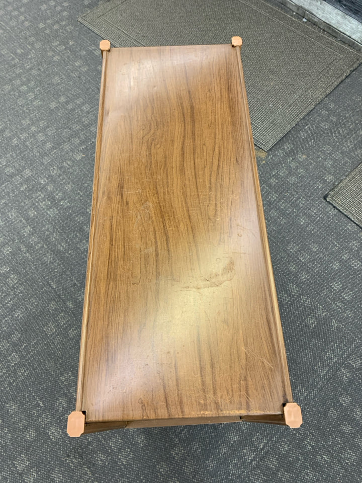 3 TIER WOOD GRAIN METAL SHELF.