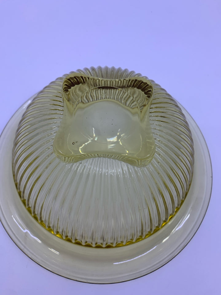 3 VTG RIBBED GLASS MIXING BOWLS.