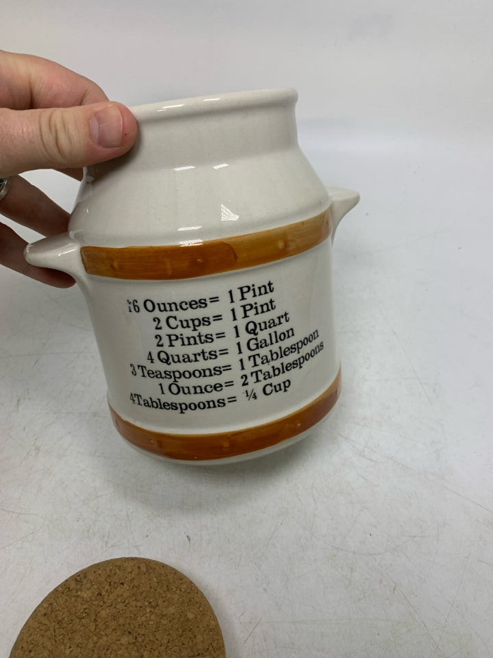 FLORAL CANISTER W/ CONVERSIONS CORK LID.