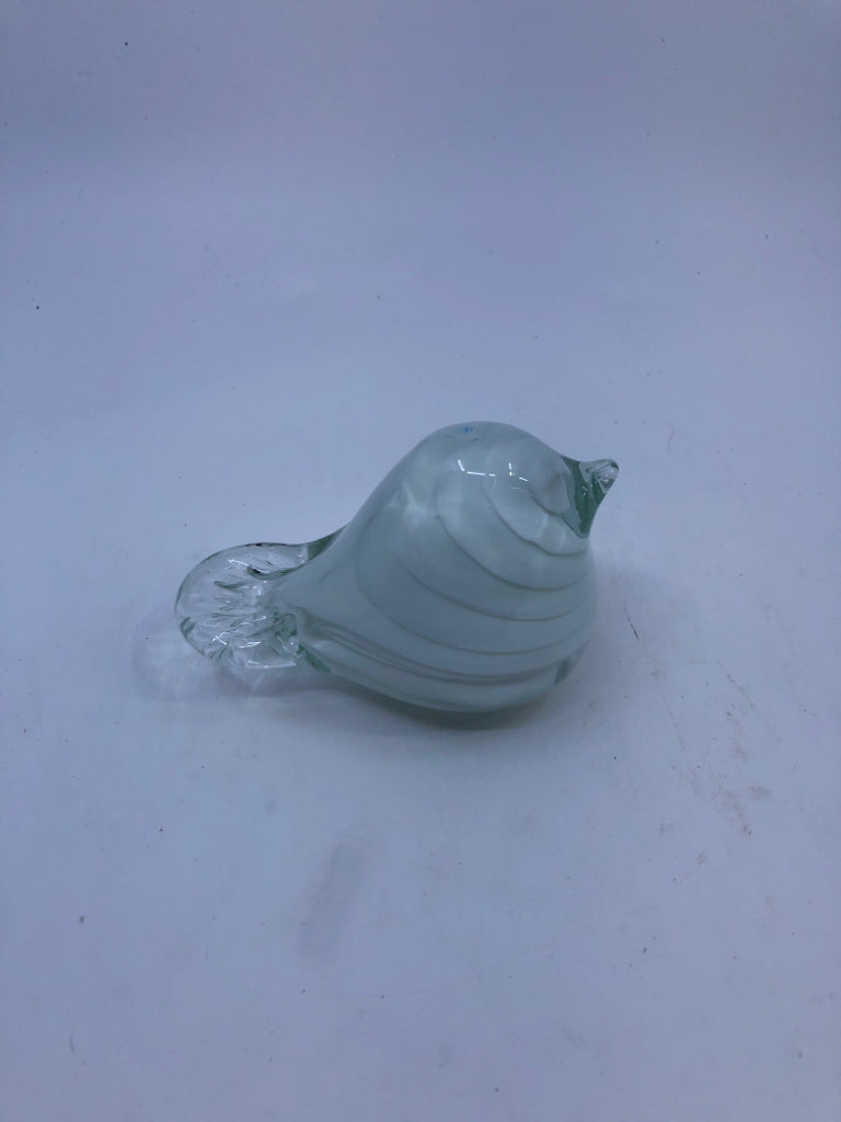 WHITE HEAVY PAPERWEIGHT BIRD.