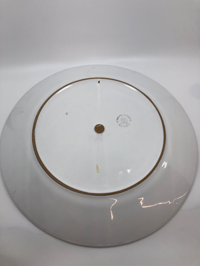 CALECA YELLOW CAROUSEL ROUND SERVING PLATTER.