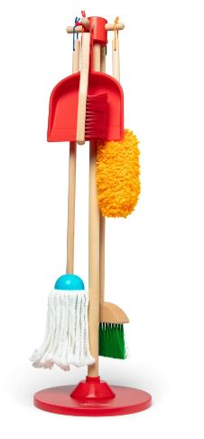 Melissa & Doug Dust! Sweep! Mop! 6-Pc Wood Pretend Play Preschool Cleaning Set