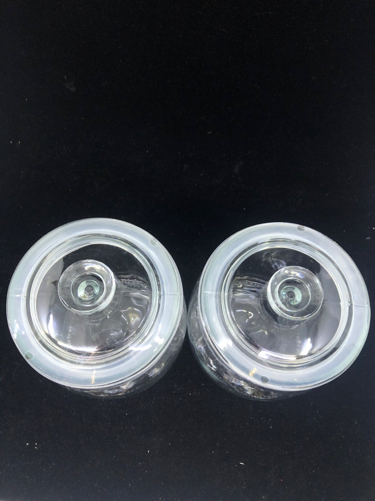 2 CLEAR GLASS CANISTER.