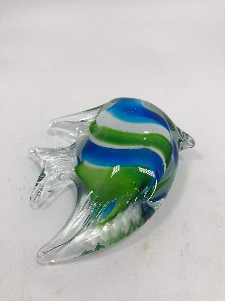 SMALL BLUE/GREEN GLASS FISH.
